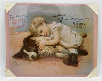 EW Hoyt & Co. Hoyt's German Cologne (Lowell, Mass.) metal advertising sign (reproduction)