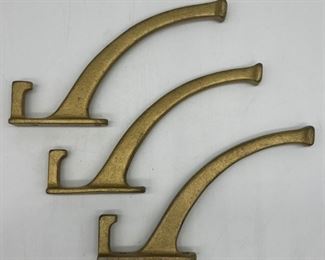Vintage brass coat hooks - assorted sizes and shapes