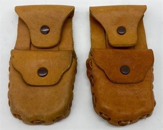Vintage leather belt pouches