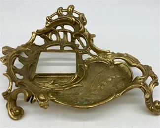 Vintage brass inkwell tray
