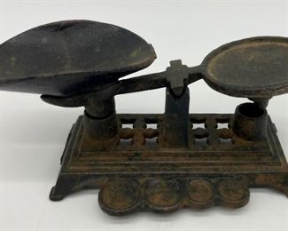 Vintage miniature cast iron scales