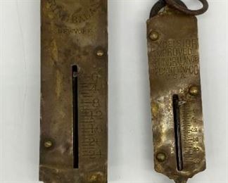 Vintage 25 lb spring balances by Chantillons and Excelsior