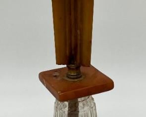 Antique glass and amber lamp