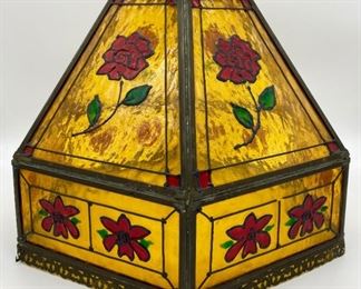 Large vintage stained glass shade