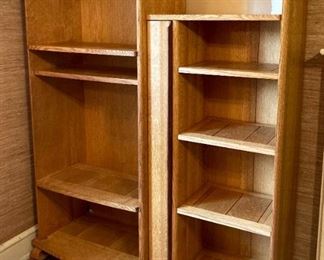 Oak entertainment center with hidden VHS storage