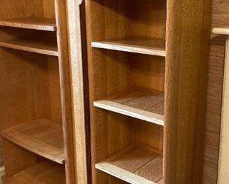 Oak entertainment center with hidden VHS storage