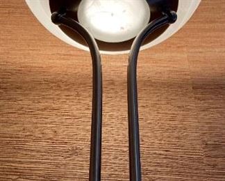 George Kovacs torchiere and reading silver and frosted glass floor lamp