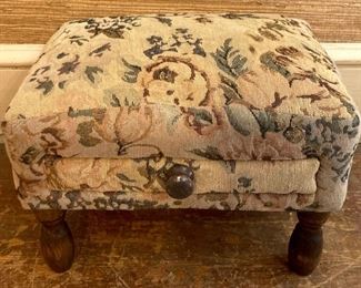 Hand made upholstered footstool with drawer
