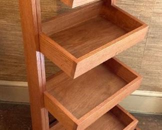 Rolling fruit/produce 4-bin stand