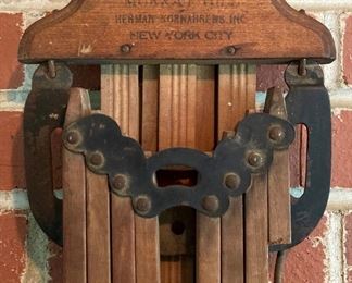 Antique Murray Hill Herman Kornanrens Inc. wooden wall mounted drying rack