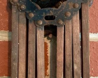 Antique wooden wall mounted drying rack