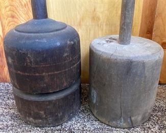 Vintage sauerkraut stompers