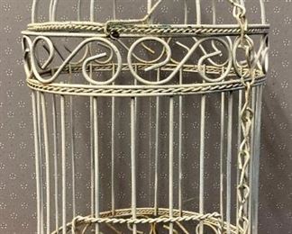 White wire birdcage