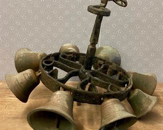 Hand-crafted iron and metal bell windchimes