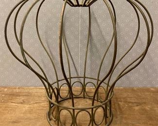 Antique metal lamp shade frame