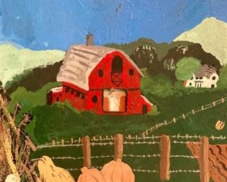 Hand-painted large metal disc