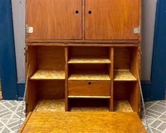 Hand-crafted portable RV secretary desk