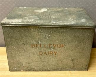 Antique Bellevue Dairy milk box