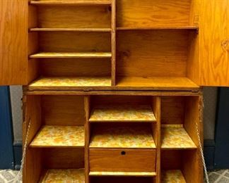 Hand-crafted portable RV secretary desk