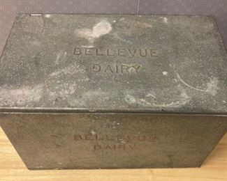 Antique Bellevue Dairy milk box