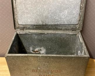 Antique Bellevue Dairy milk box