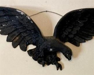 Vintage painted metal flying eagle art