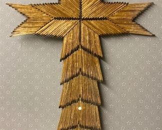 Vintage matchstick wooden cross