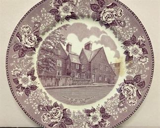 Old English Staffordshire Ware "House of Seven Gables, Salem, Mass., Built 1665"