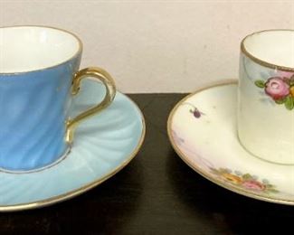 Demitasse cups and saucers, including Nippon