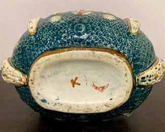 Vintage hand-painted porcelain basket