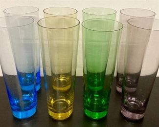 Vintage multicolored zombie cocktail glasses set