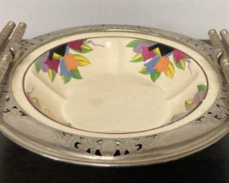 Farberware "Umbertone" nut bowl with nutcrackers and nut pick