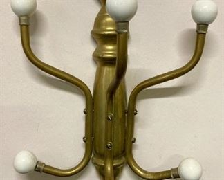 Vintage brass wall coat hook