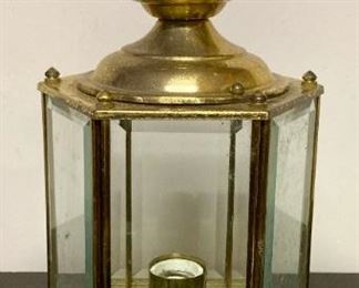 Brass single candle electric chandelier