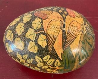 Indian hand-made egg shaped trinket box