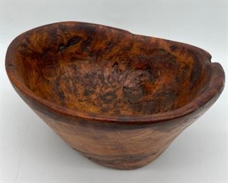 Hand-hewn wooden bowl