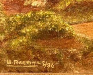 Original W. Martin framed landscape