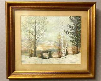 A. Kuhlmann winter scene painting