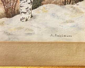 A. Kuhlmann winter scene painting