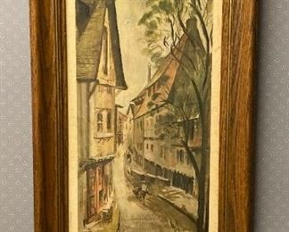 Framed Old Village Road print