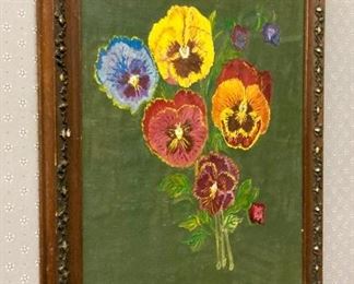 Framed flowers painting