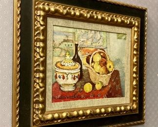 Framed fruit and wine art