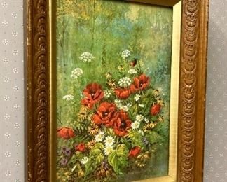 Framed summer bouquet art