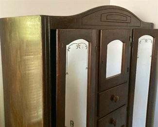 Antique 2-door 5-drawer wardrobe