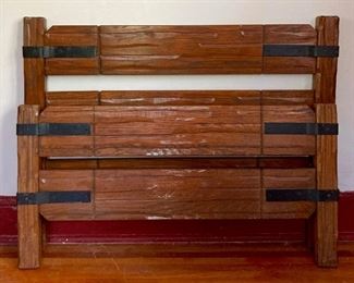 Vintage single bed frame (headboard, footboard, rails and slats)