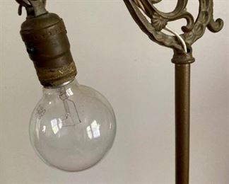 Antique metal bridge arm floor lamp