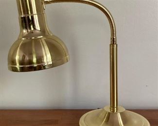 Brass colored goose neck desk lamp