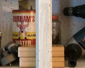 Assorted drill bits and drills, electric and battery operated