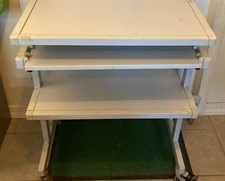 Rolling three level work table