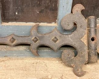 Vintage cast iron large door hinge